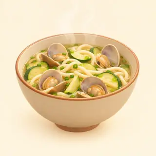 kalguksu / zupa z ręcznie krojonym makaronem